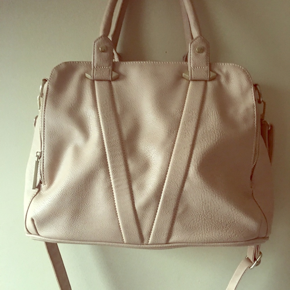 Violet Ray three zipper top closure satchel